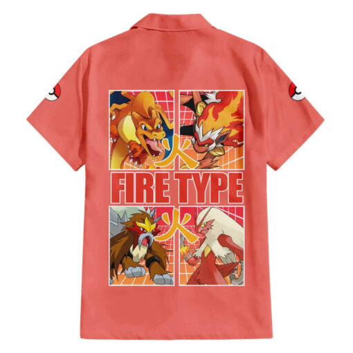 Chemise hawaïenne Pokémon type Feu – Image 2