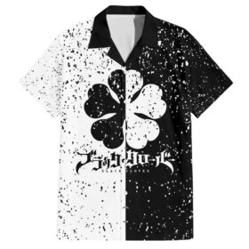 Chemise hawaïenne Trèfle à cinq feuilles Black Clover style grunge