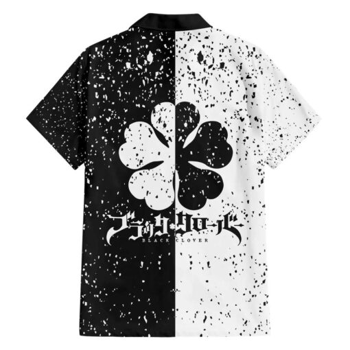 Chemise hawaïenne Trèfle à cinq feuilles Black Clover style grunge – Image 2