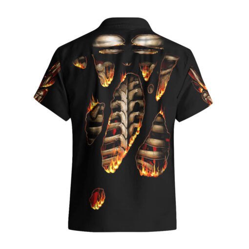 Chemise hawaïenne Crâne en flammes "Feu à l’intérieur" – Image 2