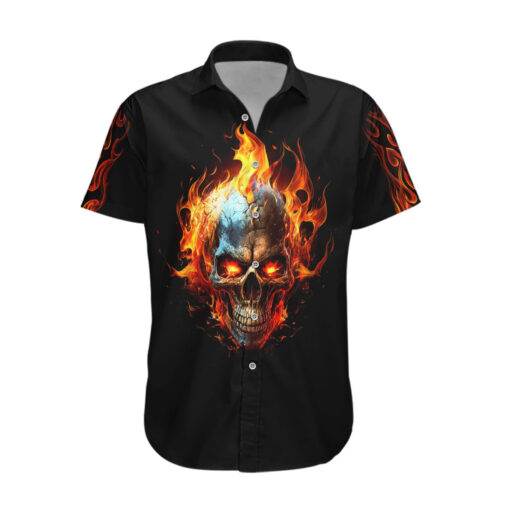 Chemise hawaïenne Crâne en feu Cavaliers Célestes