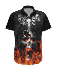 Chemise hawaïenne Crâne en feu Spectral Pyre