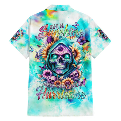 Chemise hawaïenne Crâne fleuri "Soleil et Ouragan"