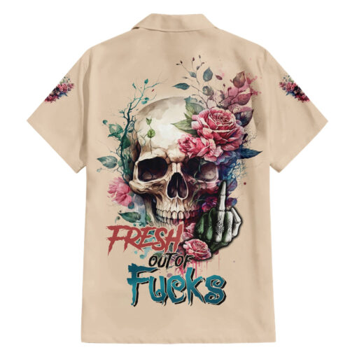 Chemise hawaïenne Crâne aquarelle "Fresh Out Of F"