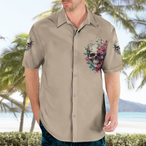Chemise hawaïenne Crâne aquarelle "Fresh Out Of F" – Image 3