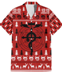 Chemise hawaïenne Fullmetal Alchemist Noël style manga