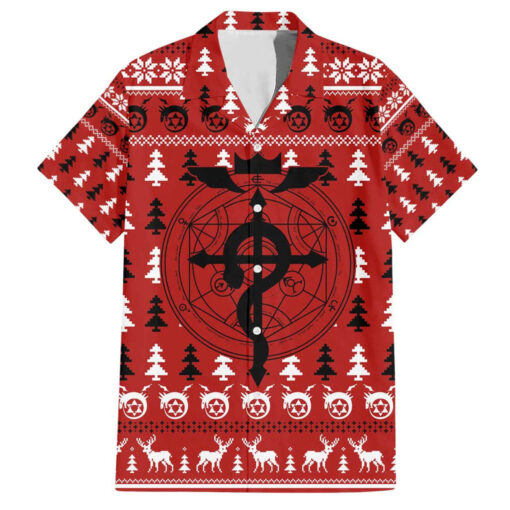 Chemise hawaïenne Fullmetal Alchemist Noël style manga