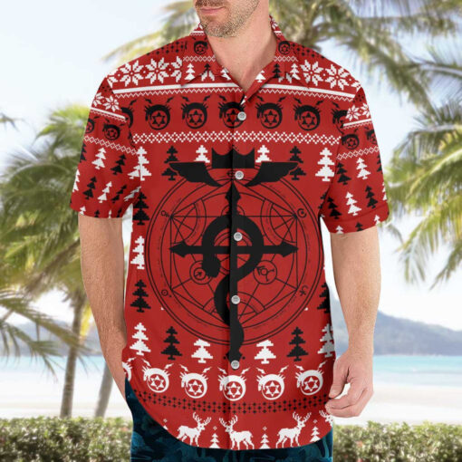 Chemise hawaïenne Fullmetal Alchemist Noël style manga – Image 3