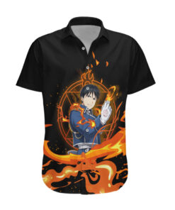 Chemise hawaïenne Roy Mustang Fullmetal Alchemist Alchimiste de feu