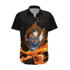 Chemise hawaïenne Roy Mustang Fullmetal Alchemist Alchimiste de feu