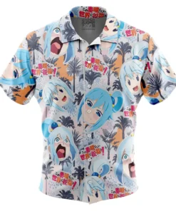 Chemise hawaïenne Visage Drôle Aqua Konosuba