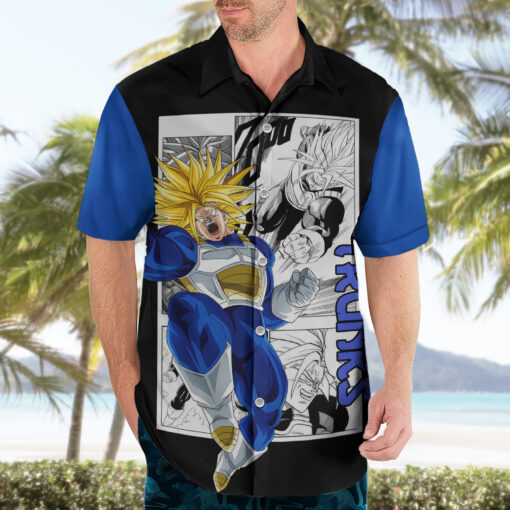 Chemise hawaïenne Trunks du Futur Ultra SSJ Dragon Ball – Image 3