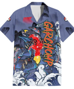 Chemise hawaïenne Carchacrok Pokémon style japonais