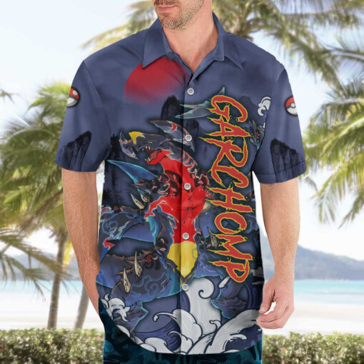 Chemise hawaïenne Carchacrok Pokémon style japonais – Image 3