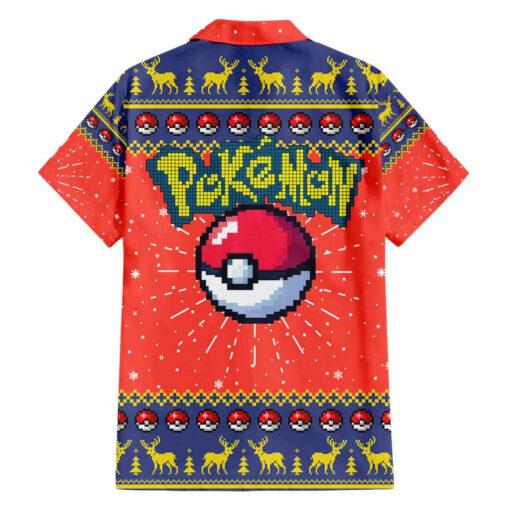 Chemise hawaïenne Carchacrok Pokémon motif Noël pixel – Image 2