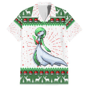 Chemise hawaïenne Gardevoir Pokémon motif Noël pixel
