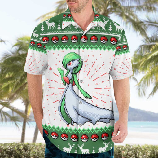 Chemise hawaïenne Gardevoir Pokémon motif Noël pixel – Image 3
