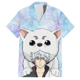 Chemise hawaïenne Gintoki et Sadaharu Gintama marbré
