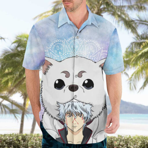 Chemise hawaïenne Gintoki et Sadaharu Gintama marbré – Image 3