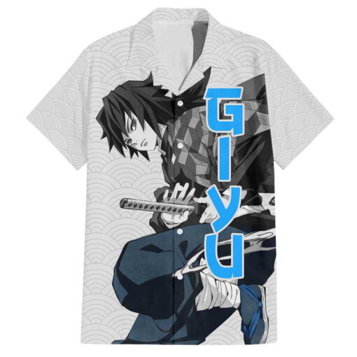Chemise hawaïenne Giyu Demon Slayer style japonais