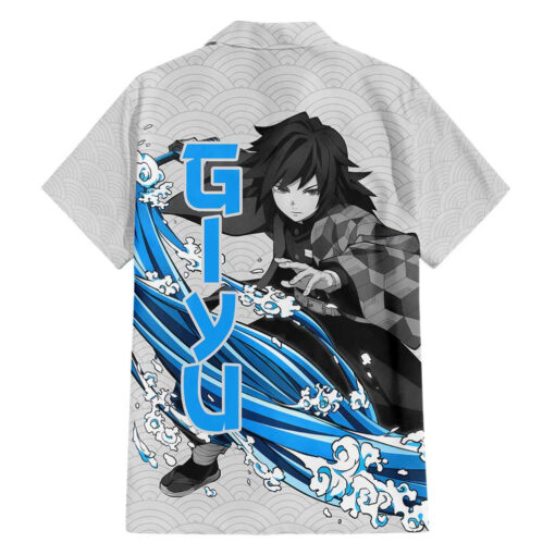 Chemise hawaïenne Giyu Demon Slayer style japonais – Image 2
