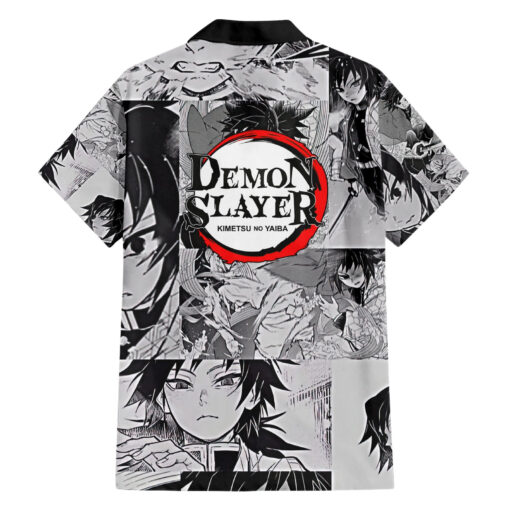 Chemise hawaïenne Giyu Tomioka Demon Slayer style manga mixé – Image 2