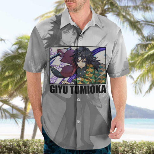 Chemise hawaïenne Giyu Tomioka Demon Slayer – Image 3