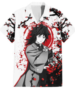 Chemise hawaïenne Giyu Tomioka Demon Slayer style japonais