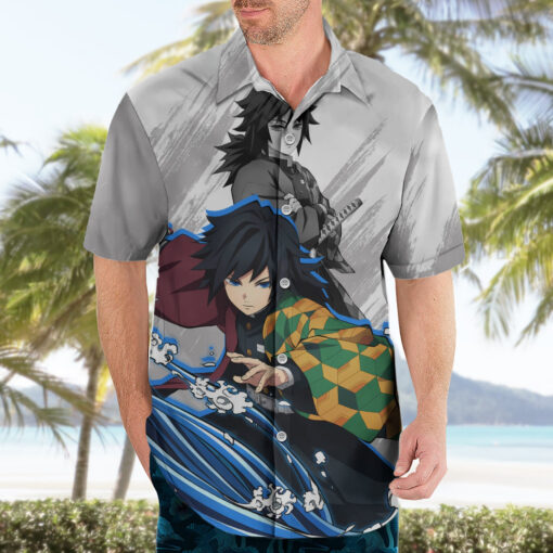Chemise hawaïenne Giyu Tomioka Demon Slayer – Image 3