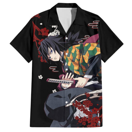 Chemise hawaïenne Giyu Tomioka Demon Slayer style japonais