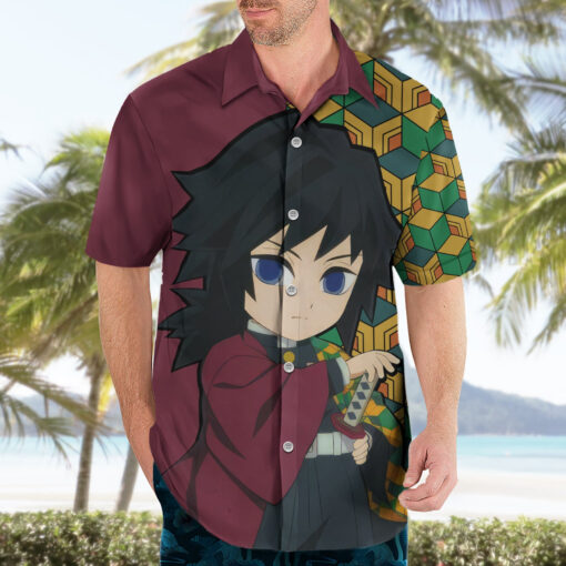 Chemise hawaïenne Giyuu Demon Slayer amusante – Image 3