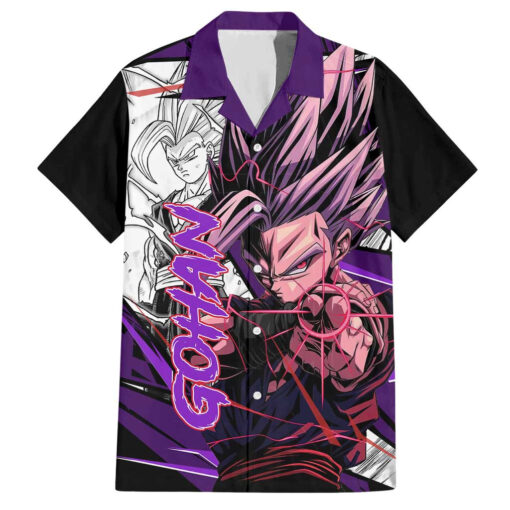 Chemise hawaïenne Gohan SSJ2 Dragon Ball motif manga