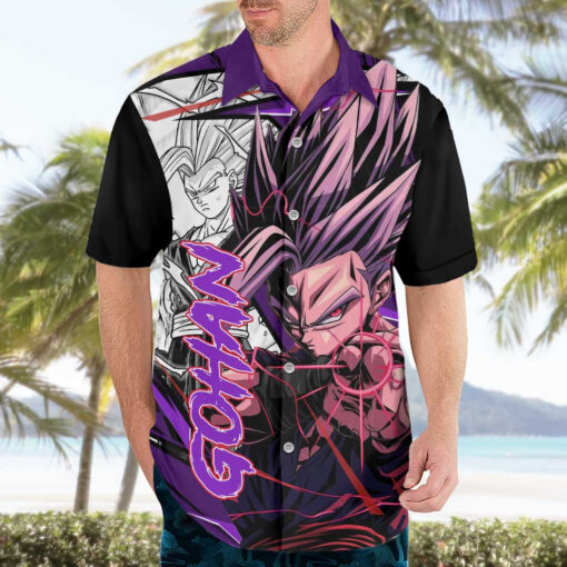 Chemise hawaïenne Gohan SSJ2 Dragon Ball motif manga – Image 3