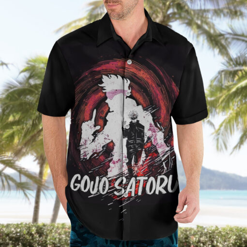 Chemise hawaïenne Gojo Satoru Jujutsu Kaisen galaxie – Image 3