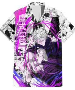 Chemise hawaïenne Gojo Satoru Jujutsu Kaisen motif manga