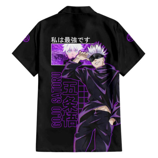 Chemise hawaïenne Gojo Satoru Sensei Jujutsu Kaisen art japonais – Image 2