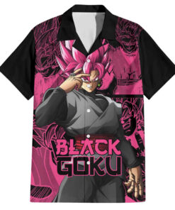 Chemise hawaïenne Goku Black Rose Dragon Ball motif manga