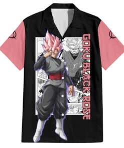 Chemise hawaïenne Goku Black Rose Dragon Ball motif manga
