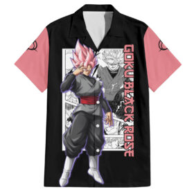 Chemise hawaïenne Goku Black Rose Dragon Ball motif manga