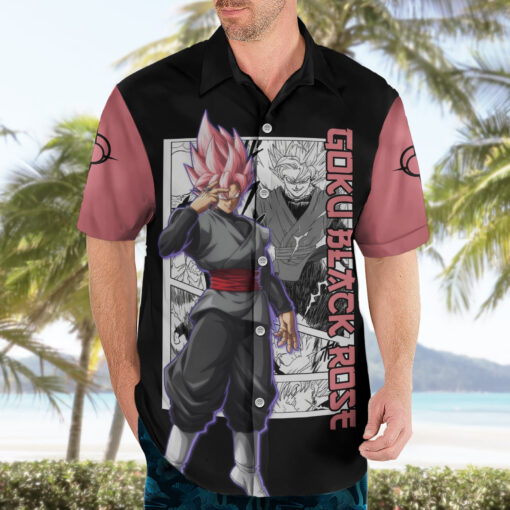 Chemise hawaïenne Goku Black Rose Dragon Ball motif manga – Image 3