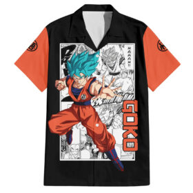 Chemise hawaïenne Goku Blue Dragon Ball motif manga