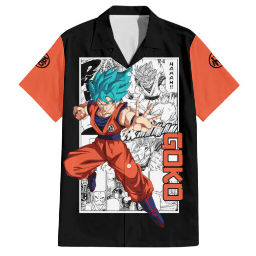 Chemise hawaïenne Goku Blue Dragon Ball motif manga