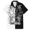 Chemise hawaïenne Goku Dragon Ball noir & blanc abstrait