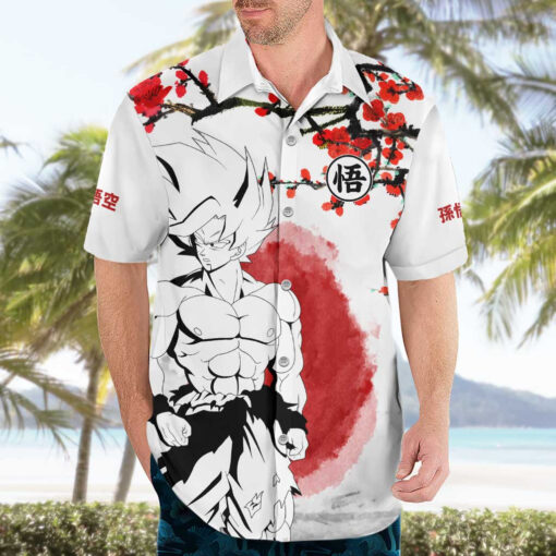 Chemise hawaïenne Goku Dragon Ball fleur de cerisier – Image 3