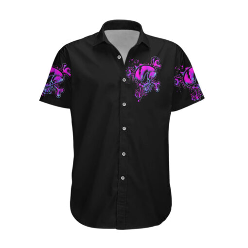 Chemise hawaïenne crâne graffiti citation – Image 2