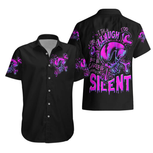 Chemise hawaïenne crâne graffiti citation – Image 3