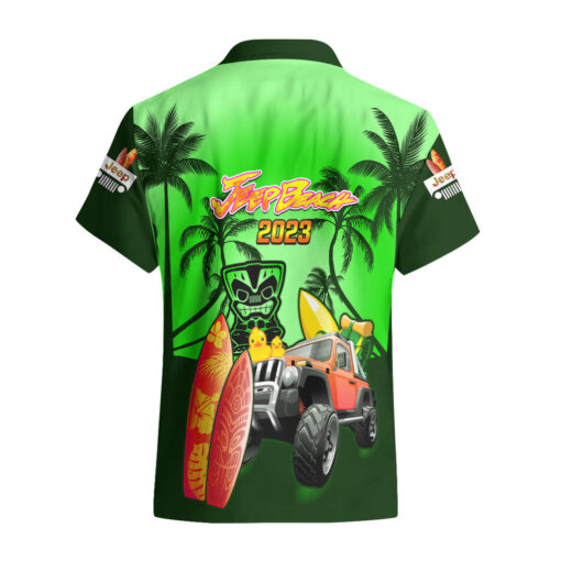 Chemise hawaïenne Jeep verte plage 2023 anniversaire – Image 2