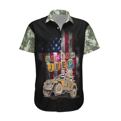 Chemise hawaïenne Jeep verte camouflage festival