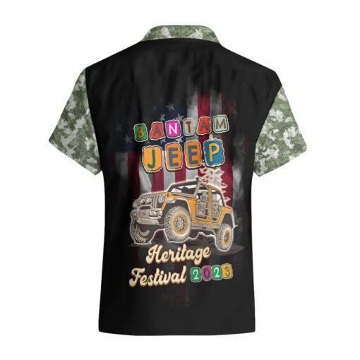 Chemise hawaïenne Jeep verte camouflage festival – Image 2