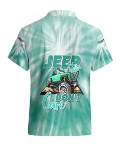 Chemise hawaïenne Jeep verte tie-dye cheveux décoiffés